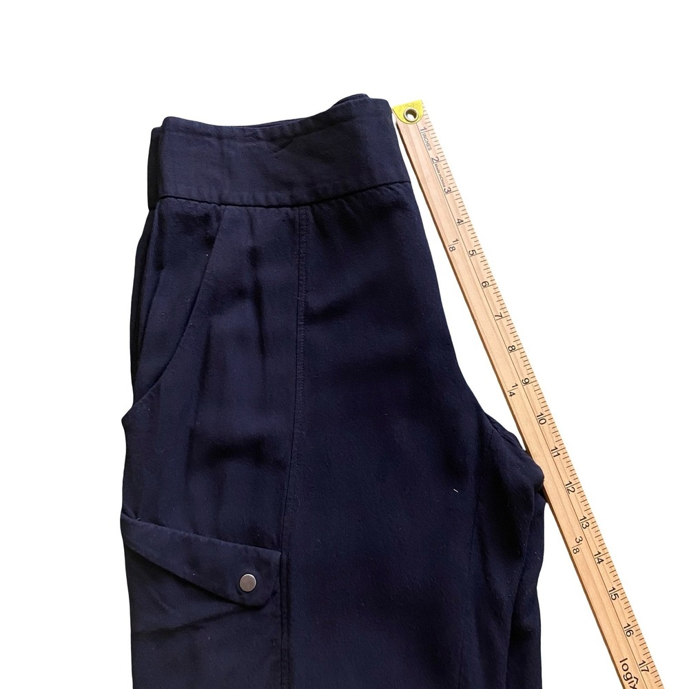 Helmut Lang Black Draped Canvas Straight Leg Cargo Trousers Pants Size 8 - Picture 11 of 12